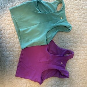 Lululemon Athletica Teal and Purple Tank Tops